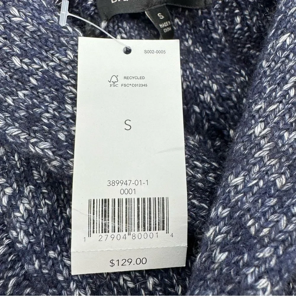 NWT Banana Republic Yak Hair Blend Cable Knit Shawl Pulllover Preppy‎ Sweater S